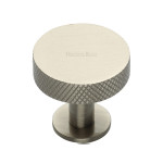 M Marcus Heritage Brass Knurled Disc Design Cabinet Knob with Rose 32mm 